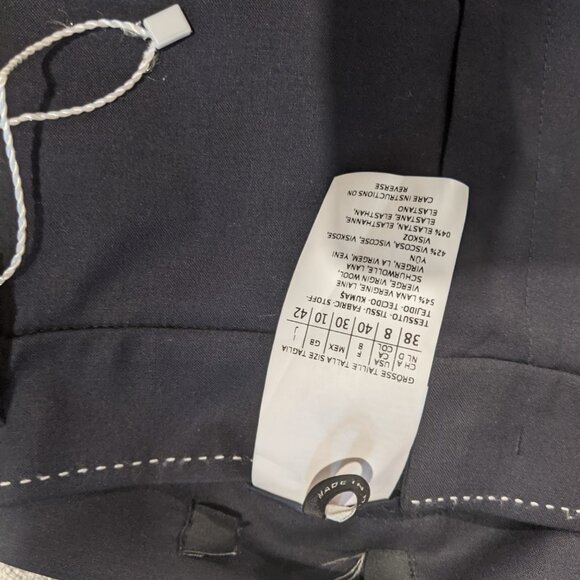 NWT Max Mara navy wool pants size IT42 or US6 - Picture 3 of 3